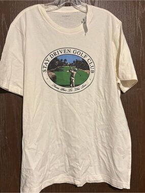 Old Navy Cream Stay Driven Golf Club Graphic Tee